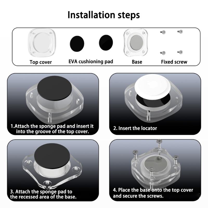 Magnetic Case Acrylic Holder Storage Box Waterproof Clear Square Cover Easy Installation Tracking Device Case