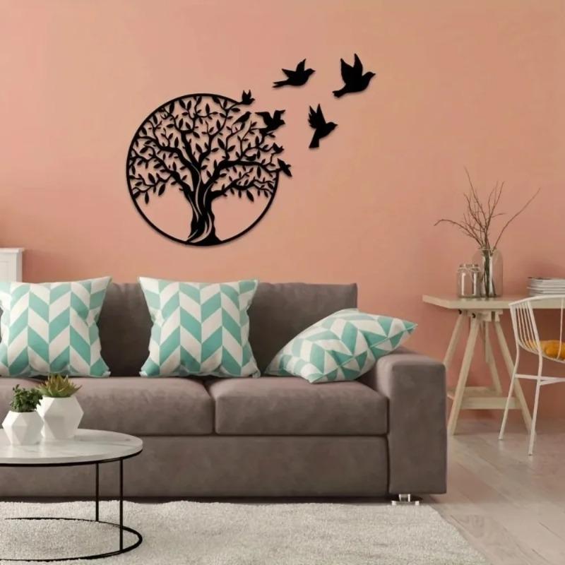 Arte mural de metal artesanal: árbol de la vida para patio al aire libre | Elegante regalo de aniversario y logotipo de decoración del hogar
