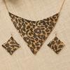 Yousheng 2Pcs/Set Necklace Earrings Set, Adjustable Golden Leopard Print Necklace Hook Earrings Set for Women, Animal Print Accessories for Parties