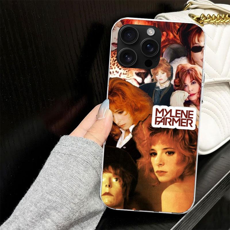 Mylene Farmer Case for iPhone 17 Air 16 16E 15 14 11 Pro Max Soft Phone Cover 12 13 Mini 7 SE 2020 8 Silicone Black Capa
