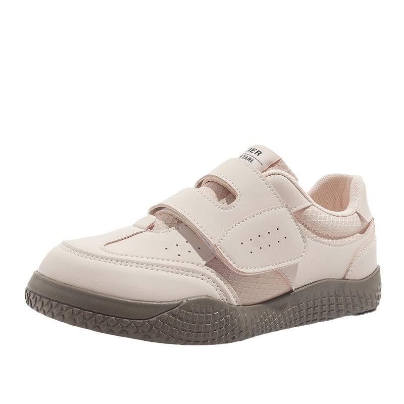 Velcro Thick-soled Women's Shoes All-match White Shoes Leather Panel Shoes Casual Fashion Sports Shoes