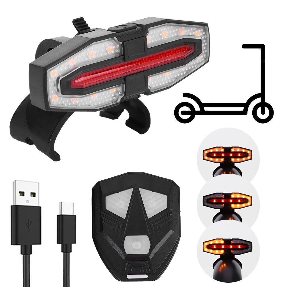 Fanale Posteriore Freccia Ricaricabile USB Impermeabile Luce di Coda di Avvertimento per Monopattino Elettrico con Telecomando Freccia per M365 Pro