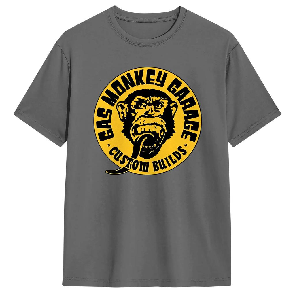Monkey Gas Garage Unisexs T Shirts Awesome Tee Shirt Short Sleeve Crewneck TShirts Cotton Original Clothes