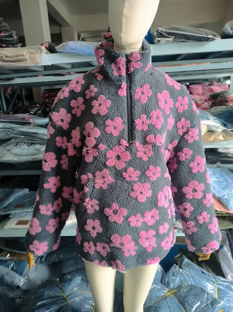 Felpa Pullover Calda in Pile da Donna Europea e Americana Autunno/Inverno 2025