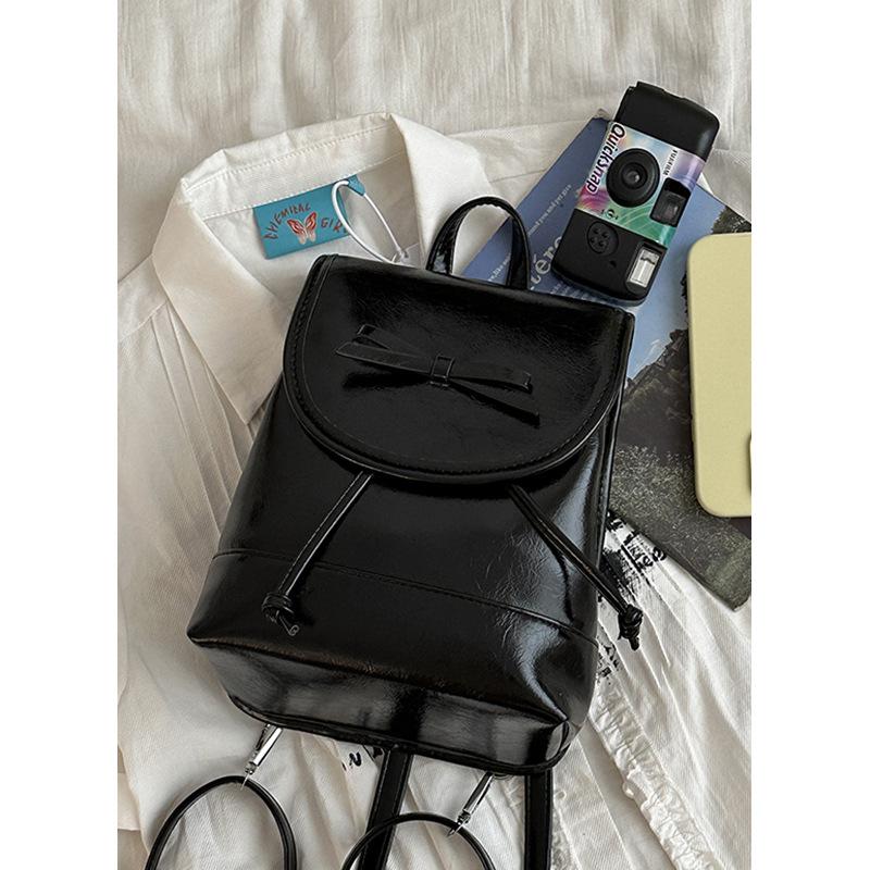 Fashionable Bow Backpack, School-style Hand-held Bucket Bag