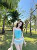 Pure Desire Wind Dopamine Yellow Egg Flower Split Skirt Bikini Swimsuit Three-piece Beach Skirt Island Vacation