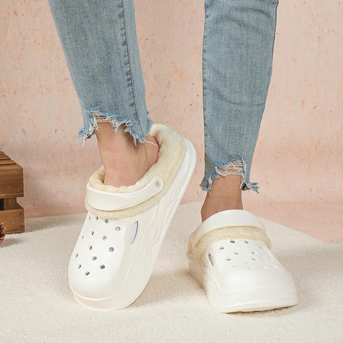 Winter velvet bag head hole lazy home indoor warm platform cotton shoes classic 3637 suitable for size 3637 белый 3180₽