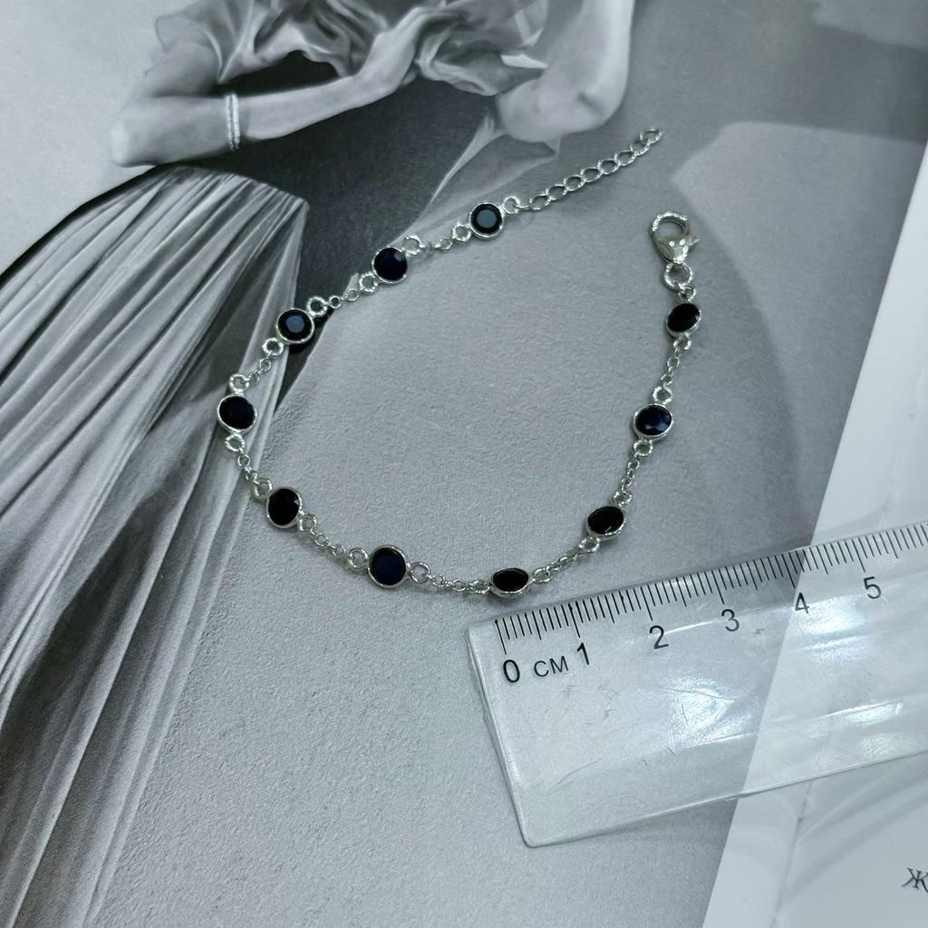 Silberarmband mit natürlichem Saphir 6,6 ct, Produktgewicht 3,94 g (2173397)