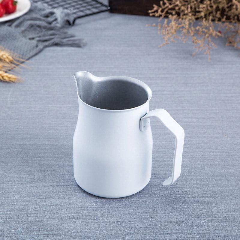 Jarra de acero inoxidable para espumar leche: tetera para café vertido, taza para espumar leche humeante para espresso, perfecta para el arte del café con leche