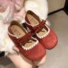 New Spring Leopard Print Mary Jane Shoes Women's Flat-soled Single Shoes Retro Versatile Casual Shoes Soft-soled Beanie Shoes Women