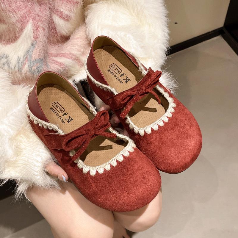 New Spring Leopard Print Mary Jane Shoes Women's Flat-soled Single Shoes Retro Versatile Casual Shoes Soft-soled Beanie Shoes Women
