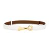 Genuine Leather Womens Waist Belt With Double Ring Buckle For Casual And Office Wear