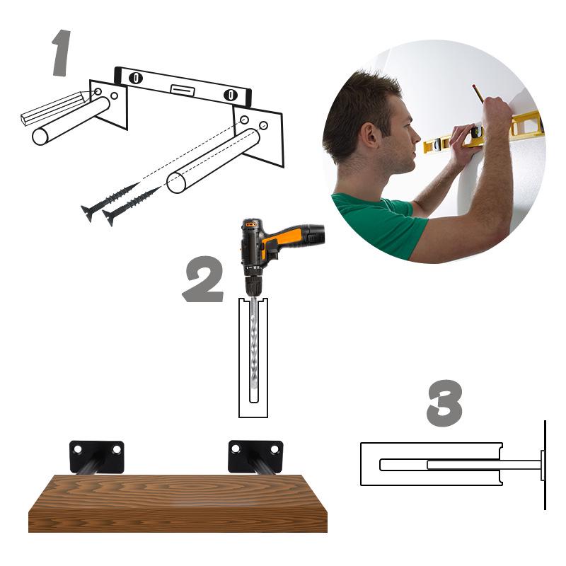 T-Shaped Invisible Load-Bearing Bracket: Concealed Floating Shelf Hardware for Wall-Mounted Partitions