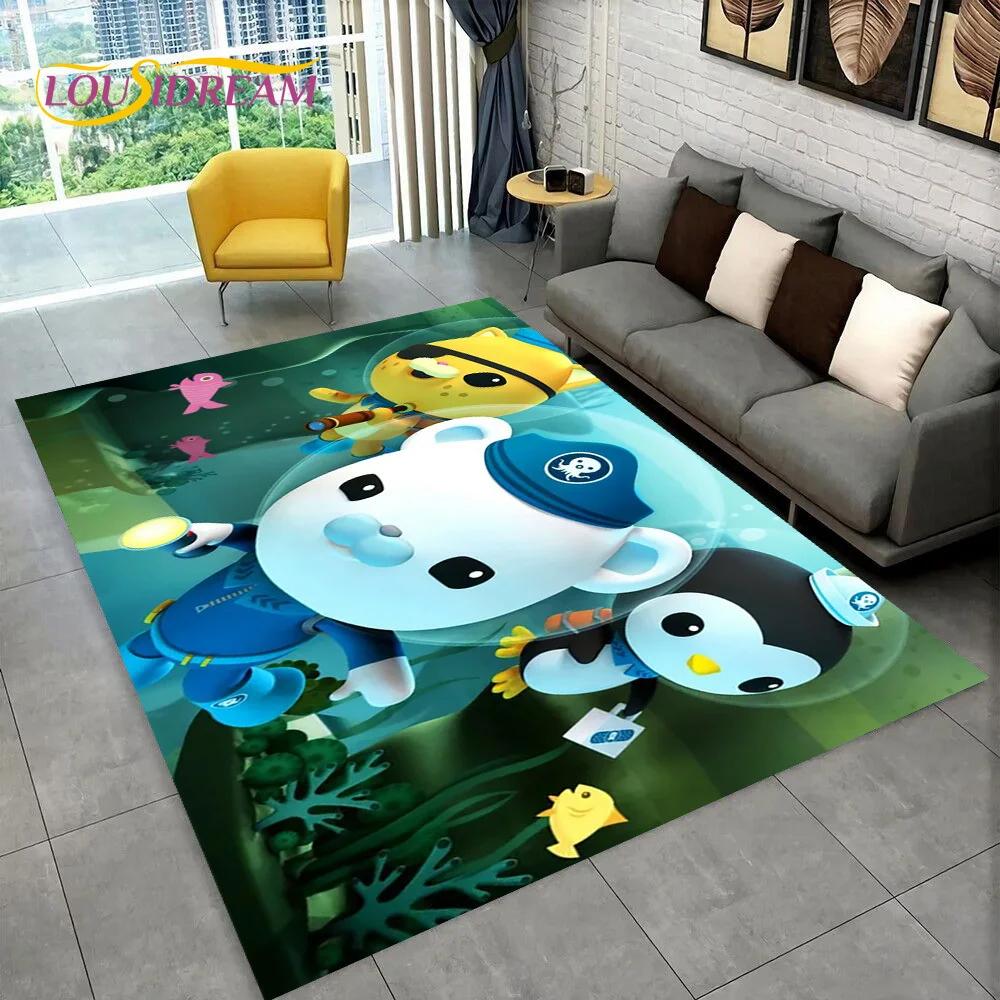 Tappeto Tappeto Carino Cartone Animato Barnacles degli Octonauts per Soggiorno Camera da Letto Decorazione Casa, Tappetino Antiscivolo per Divano Zerbino Regalo Bambini