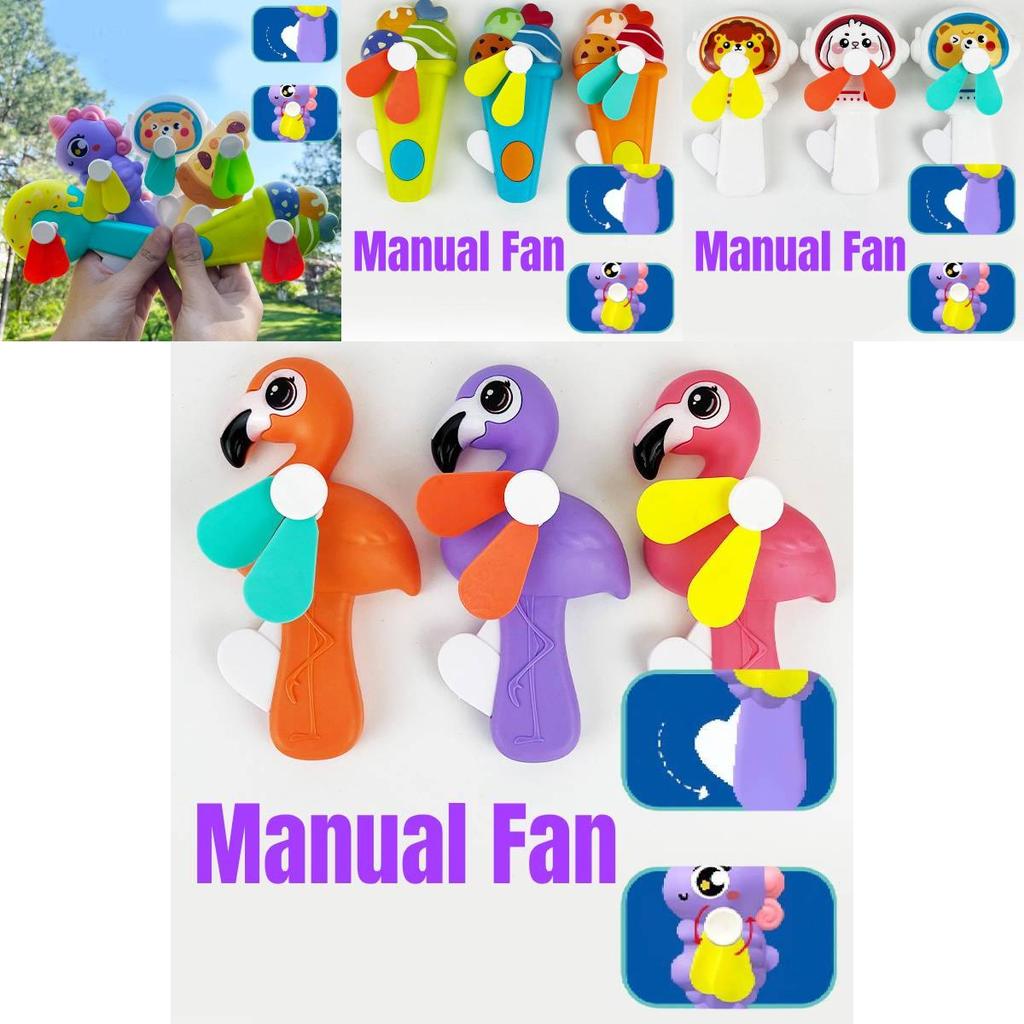 Adorable Handheld Cartoon Fan For Kids Cute Animal Portable Hand Press Fan For Students And Travel