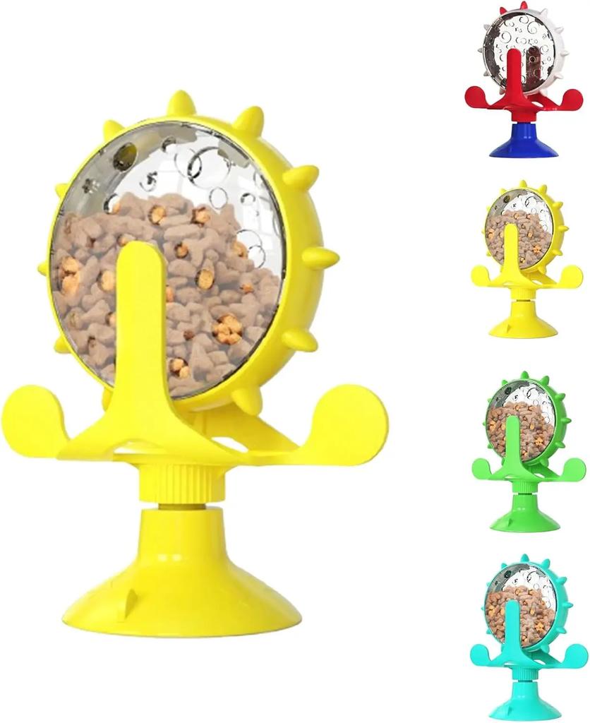 ABS Pet Cat Food Funnel Spinning Windmill Interactive Training Cat Puzzle Toy Compatible with Windmill-Style Cat Food Funnels