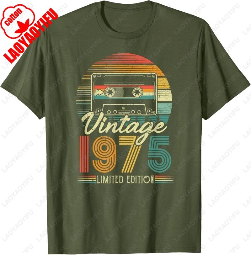 1975 Vintage Birthday Retro Men Women Gift TShirt Summer Casual Comfortable Graphic Tshirts Classics Funny Cotton Streetwear