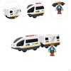 Electric Train Set Toys Children Model Toy for Boys Wooden Track White 3Pcs