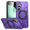 Case for Samsung Galaxy A15 5G, Armored for MagSafe with Stand, Purple + 9H Glass