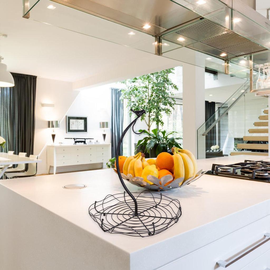 Modern Countertop Fruit Basket Bowl Decorative Metal Fruit Basket Organizers For Kitchen And Dining Room Arrangement