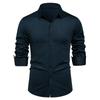 Business Casual Long Sleeve Shirt Men's Fashion Bottom Shirt Stretch Men's Shirt