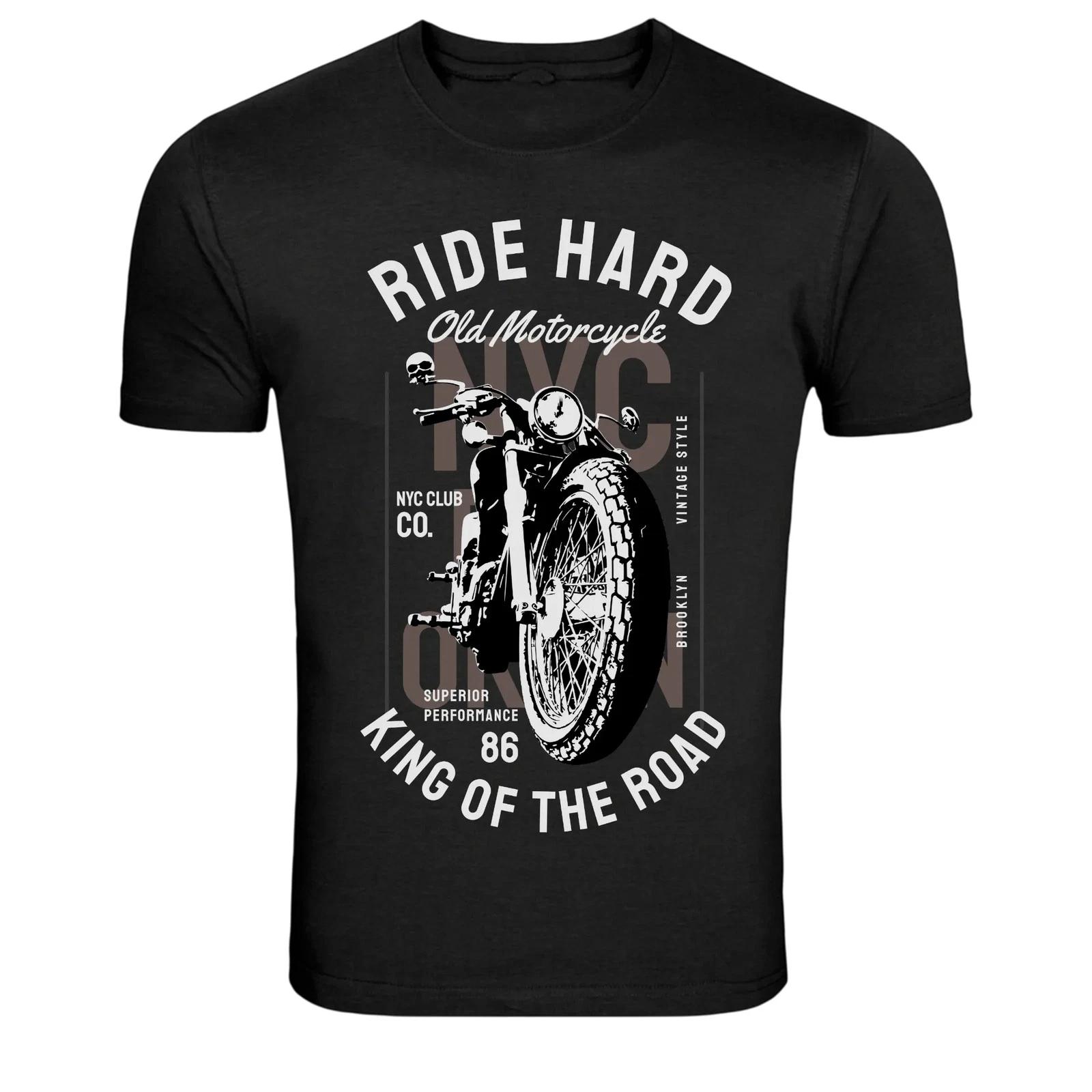 Ride Hard Vintage Motorcycle King Of The Road Graphic T-Shirt XL