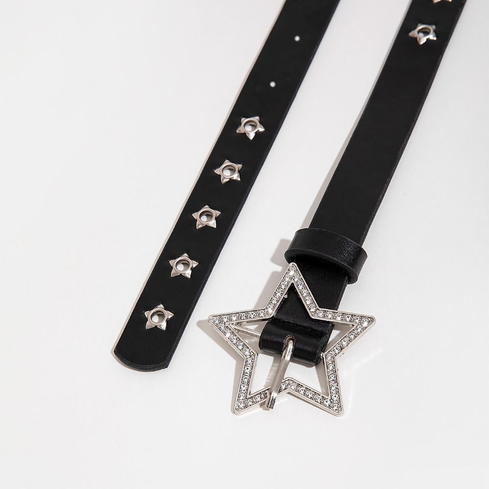 Punk Gothic Leather Belt Hip Hop Pin Buckle Waistband Fashion Pentagram Rivet Belts  For Women Man