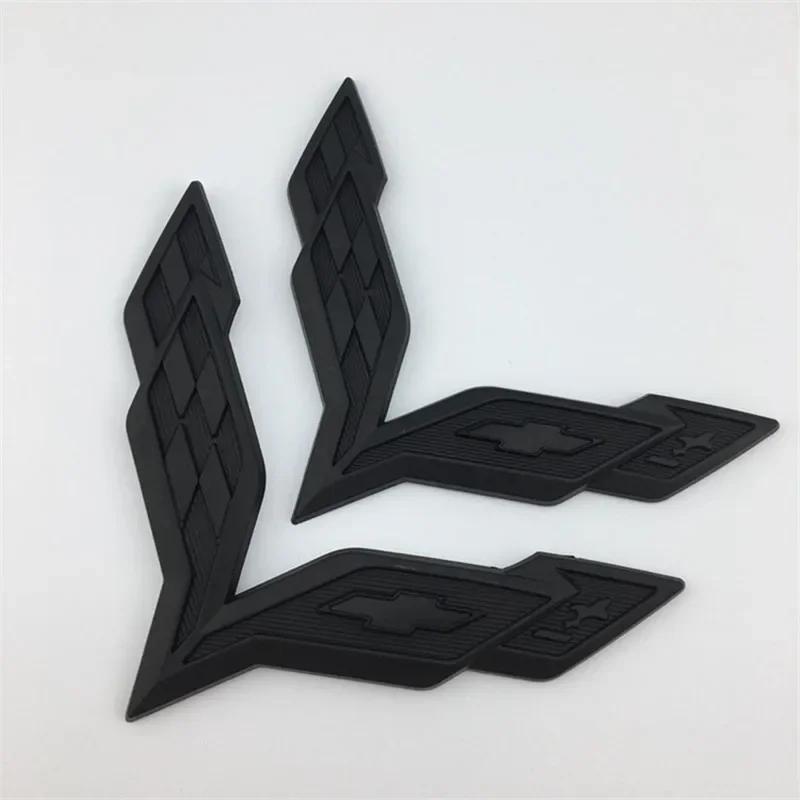 2pcs ABS Car Front Emblem Rear Trunk Badge Sticker for Chevrolet Corvette Logo Aveo Cruze Malibu Captiva Trax Niva Captiva