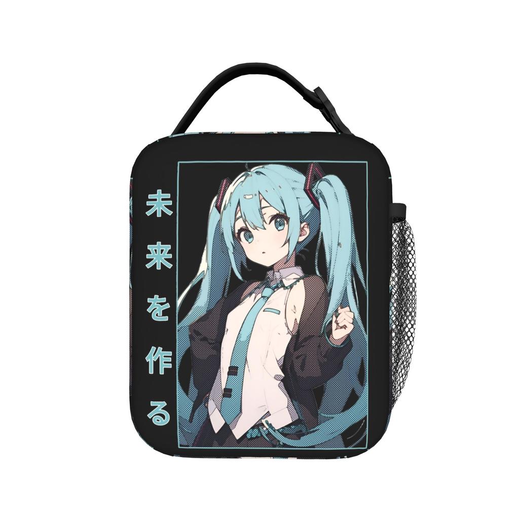 Hatsune Miku Cartoon Singer Insulated Lunch Bag Cooler Bag Reusable,Lunch Container  Large Lunch Box Tote Food Bag Beach  Picnic