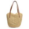 Straw Bag Women's New Seaside Vacation Beach Woven Bag Large Capacity Shoulder Bag Tote Straw Bag Vegetable Basket