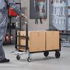 2 in 1 Folding Hand Truck, 226.9 kg Load Capacity for 4-Wheel Mode, Convertible Hand Truck Dolly with Wheels & Adjustable Handle, Portable Trolley