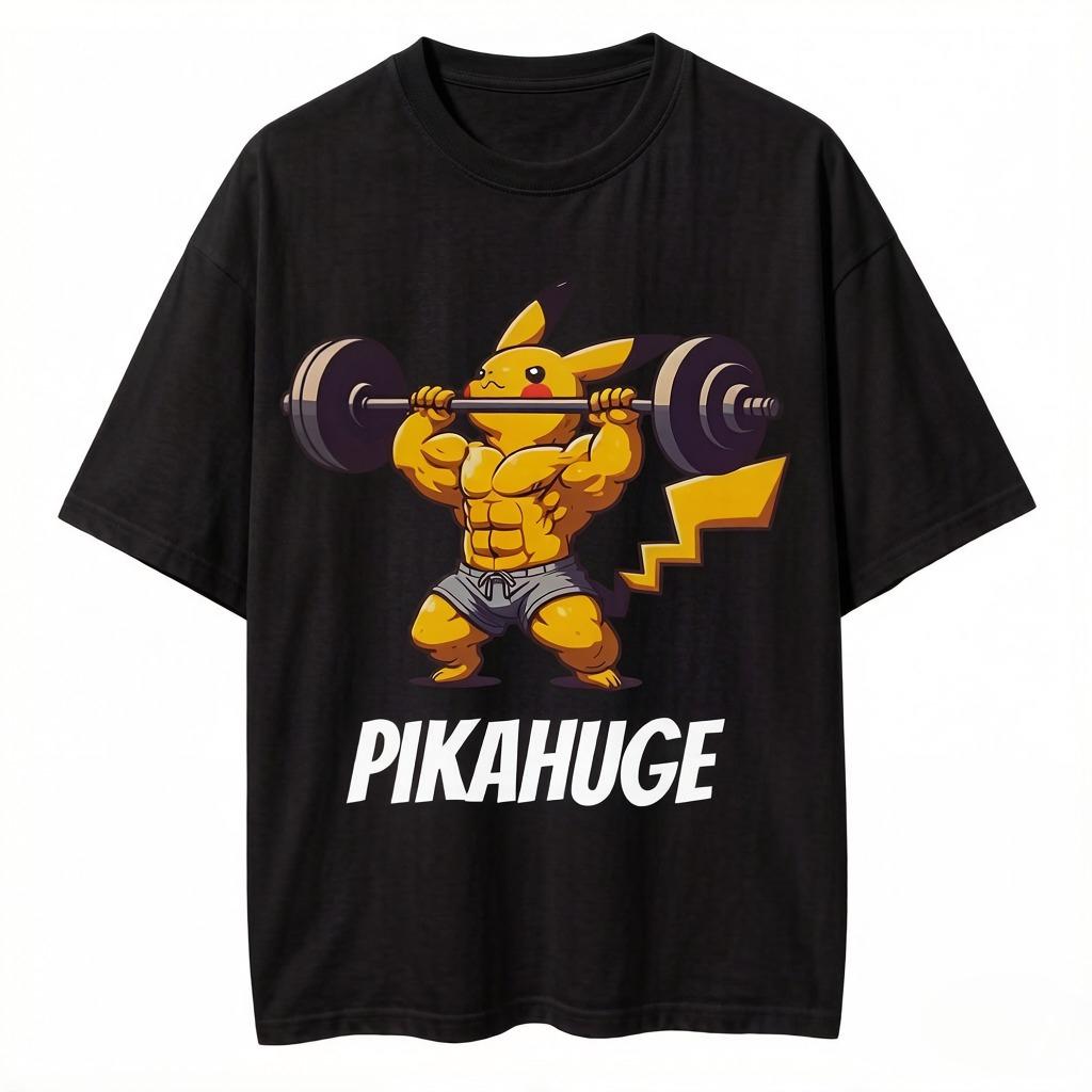 Pokémon Related Products Tshirts Gymnasium Sports and Fitness Unisexs and Womens Pure Cotton Shortsleeved Casual Clothing