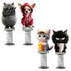 Fun Swaying Figures for Bicycle Handlebars Cute Cat/Dog Car Dashboard Ornaments 2D Flat Acrylic Decorations Decorative Animal Figurines with