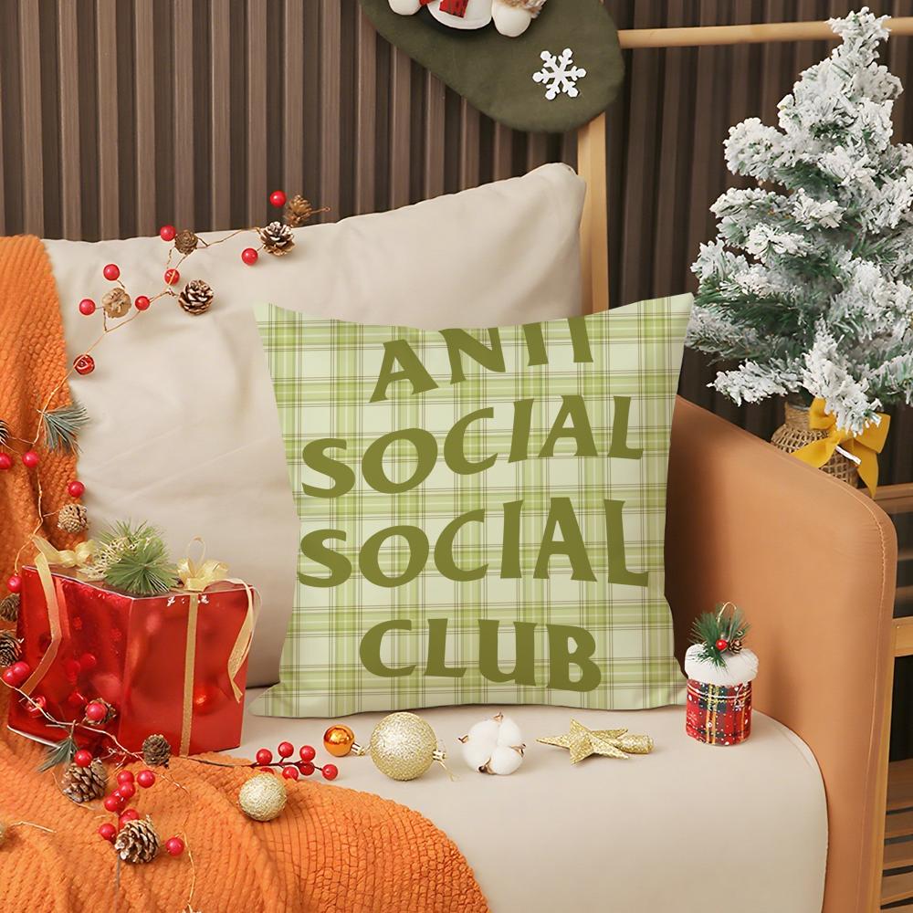 Cool A-Anti Social Social Club Pillow Case Printing Pillowcase Living Room Sofa Cushion Cover Bedroom Room Decor