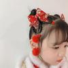 Flower Hanfu Headdress Baby Wig Hairpin New Year Headdress Child Hair Accessories Bow Hair Clip