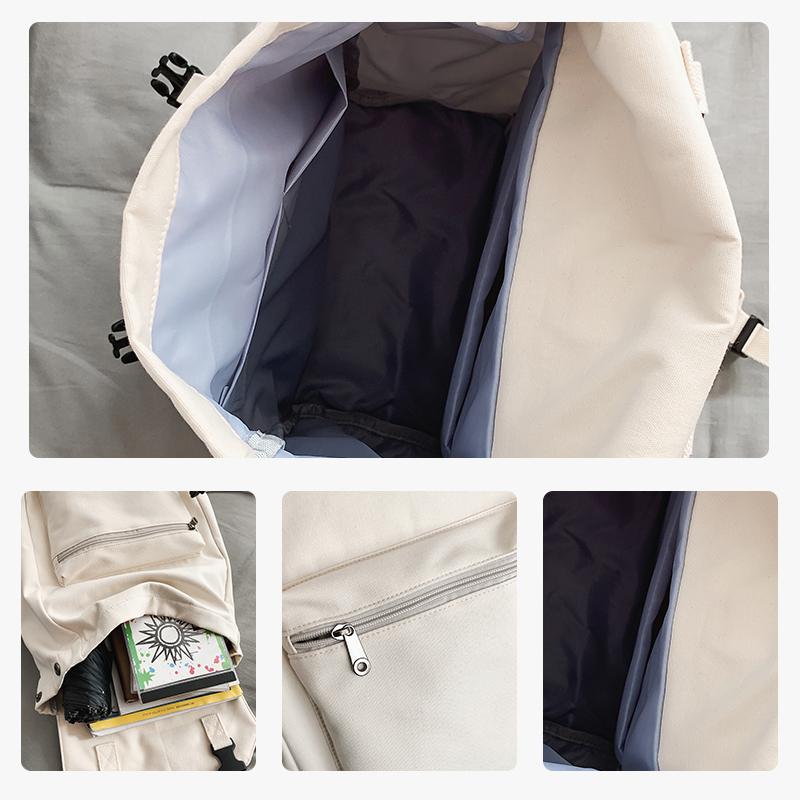 Large Capacity Canvas Schoolbag Female University Student High School Girl New Backpack
