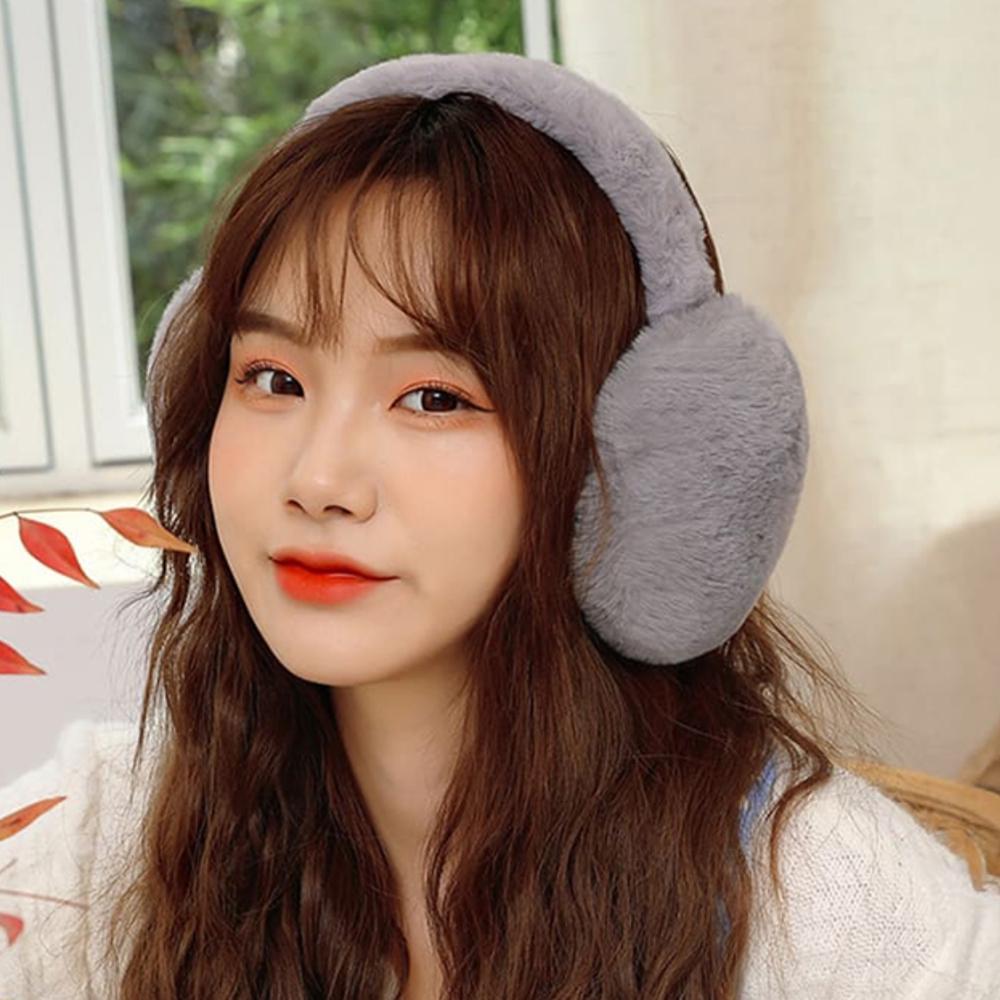 Cache-oreilles d'hiver moelleux – Cache-oreilles pliables en fausse fourrure, 5 couleurs, de Corée