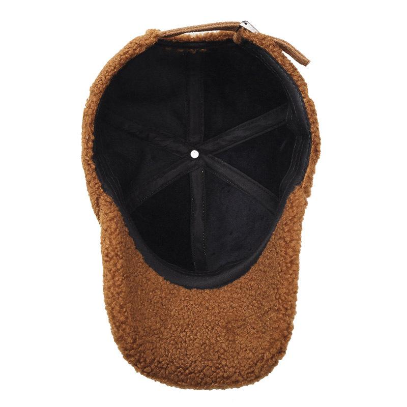 Wool Rhinestone Letters Baseball Cap for Men Women Winter Outdoor Warm Sports Cap