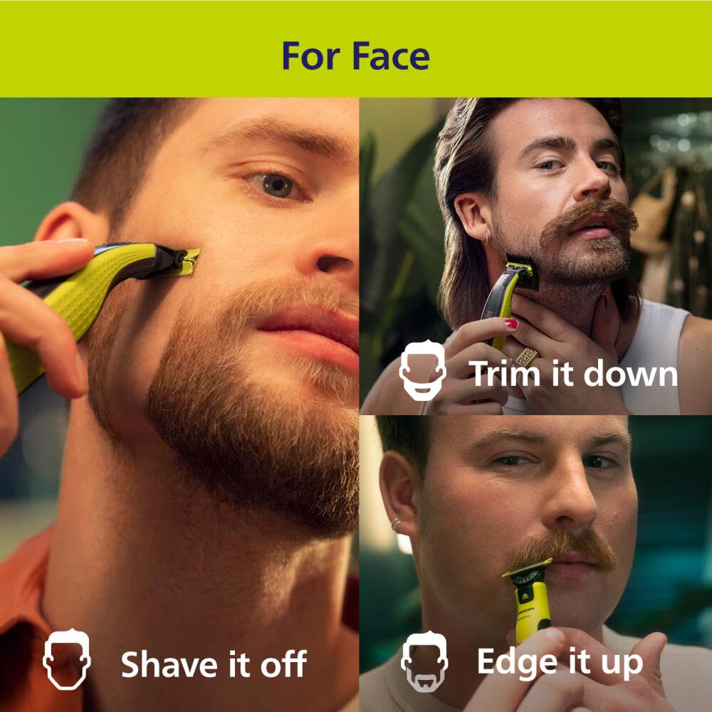 Philips Norelco OneBlade 360 Face Body Hybrid Electric Trimmer Shaver + & QP2834/70