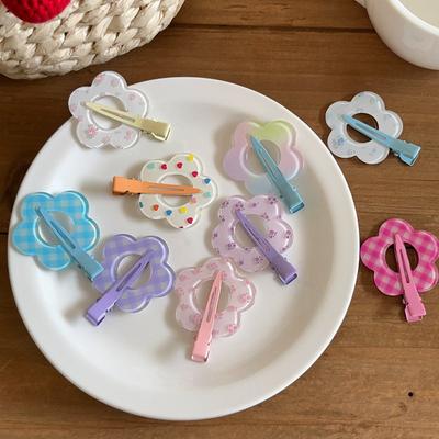 Süße hohle Blume mit Tupfen Haarnadel für Mädchen Kinder Koreanisch Süßes süßes Mädchen Floral Haarspange Haarschmuck
