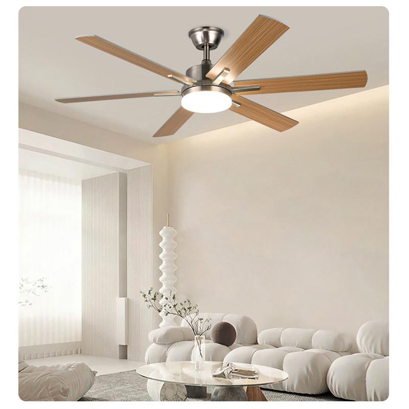 European & American Style LED Ceiling Fan with Integrated Light for Living Room, Bedroom, and Dining Room