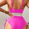 1011 Solid Color Bikini European and American Swimsuit Women's New Spot One-piece Bikini Multi-color Swimsuit