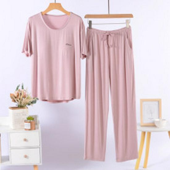 Women's Summer Modal Short Sleeve & Shorts Ice Silk Pajama Set - Breathable Casual Wear