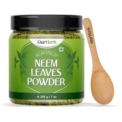 OurHerb® Czysty Proszek z Liści Neem: Naturalne Rozwiązanie dla Cery Bez Pryszczy i Jedwabistych Włosów, Idealne do Maseczek na Twarz, Pielęgnacji Włosów i Wspierania Przeciw Przebarwieniom