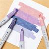 12 Colors Glitter Ink Highlighter Markers Single Angled Tip for Document