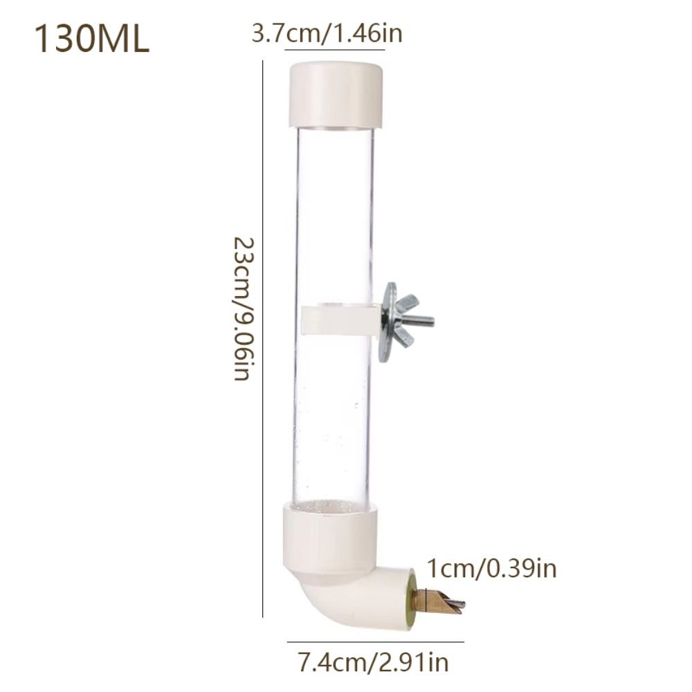 130ML Birds Water Dispenser Hangable Automatic Pet Birds Water Bottle Hanging Installation Transparent Visibility