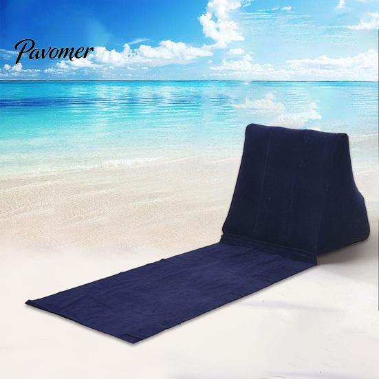 Foldable Camping Pillow Outdoor Triangular Cushion PVC Flocking Inflatable Portable Folding Summer Beach Lying Travel Equipment