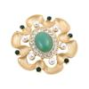 Women Brooch Flower Shape Rhinestone Retro Baroque Style Anti-slip Wear-resistant Suit Coat Collar Hat Scarf Decoration