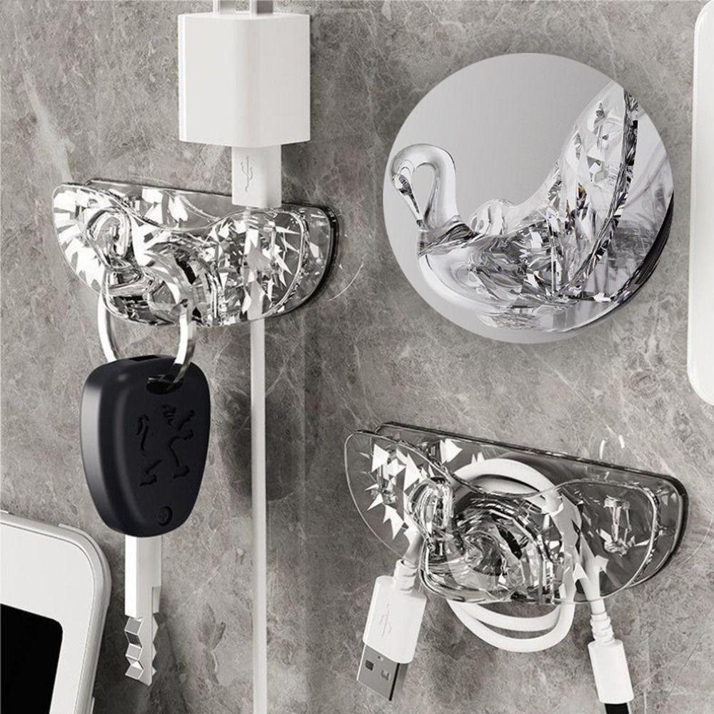 

Transparent Swan Shape Cable Organizer PS Hook New Cord Winder