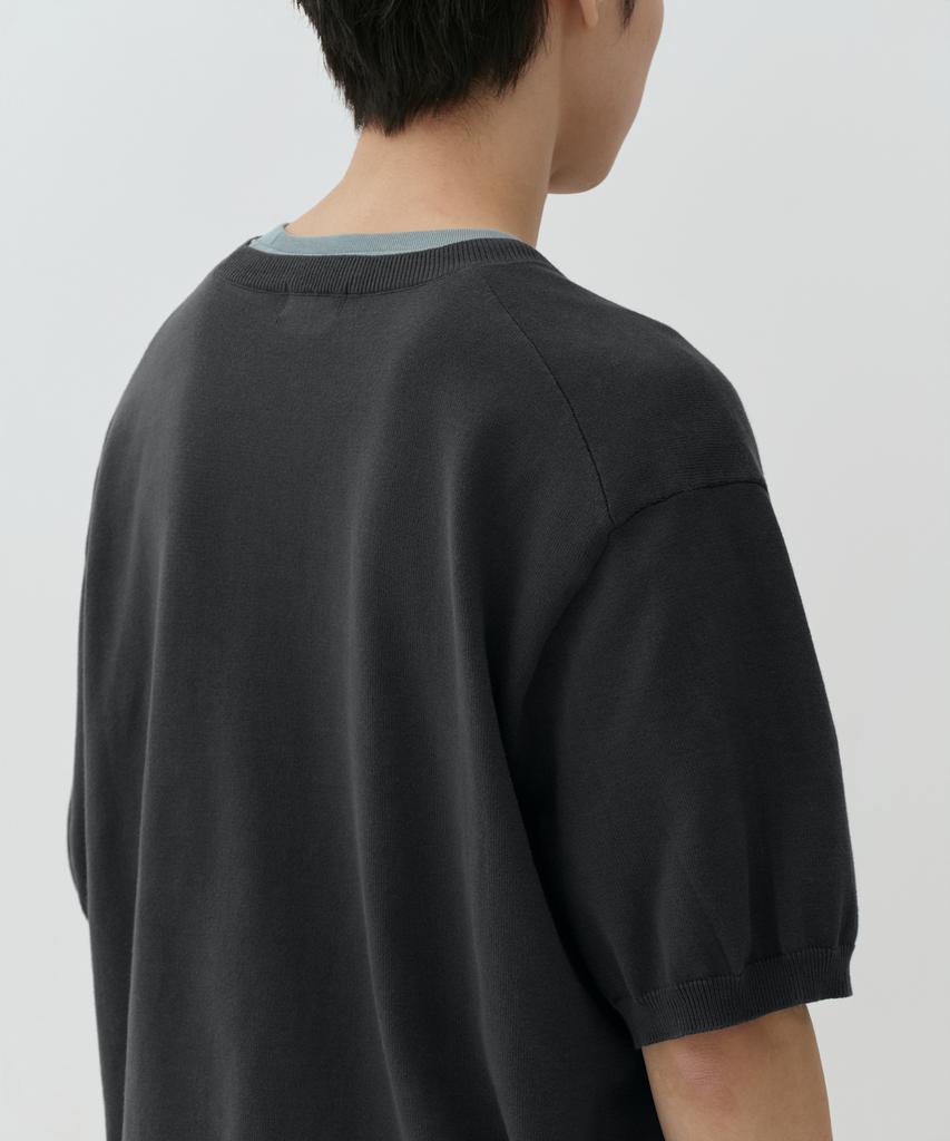 Musinsa Standard Washable Supima Cotton Crew Neck Short Sleeve Knit [Dark Gray]
